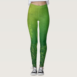 Dark Lemon Limon Lotus Blume Yoga Leggings