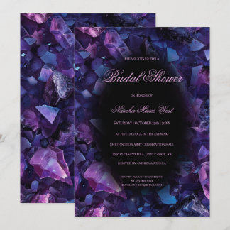 Dark Lila Boho Hexen Crystals Brautparty Einladung