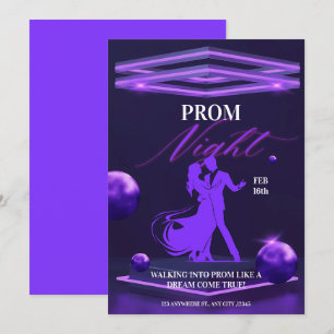 Dark Lila Bold Prom-Ereignis Einladung