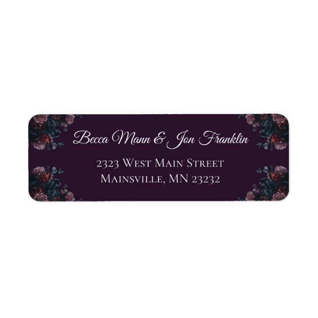 Dark Lila Floral Elegante Wedding Maroon Mauve (Vorne)
