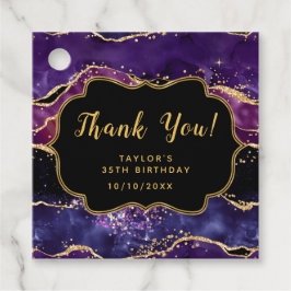 Dark Lila Gold Sequins Agate Birthday Vielen Dank Geschenkanhänger