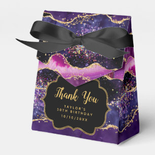 Dark Lila Gold Sequins Agate Birthday Vielen Dank Geschenkschachtel