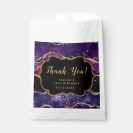 Dark Lila Gold Sequins Agate Birthday Vielen Dank Geschenktütchen