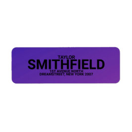 Dark Lila Gradient Return Address Label