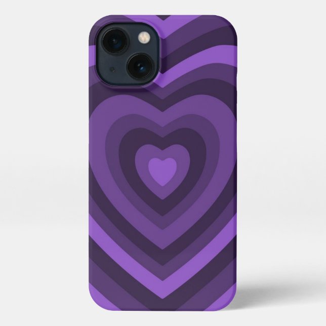 Dark Lila Hearts Handy Case iPhone Hülle (Rückseite)