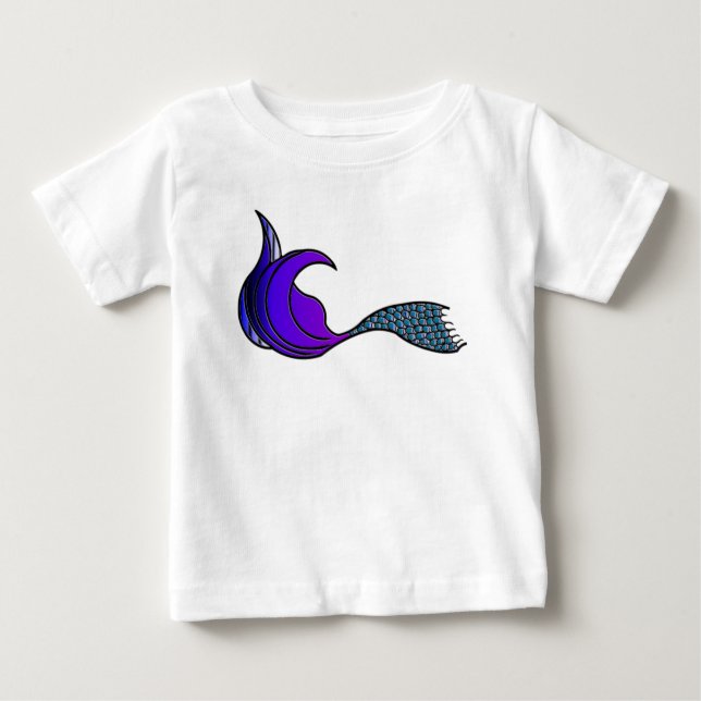 Dark lila Mermaid Schwanz Baby T-shirt (Vorderseite)