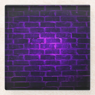 DARK LILA NEON BRICK WALL SIEHT AUS GLASUNTERSETZER