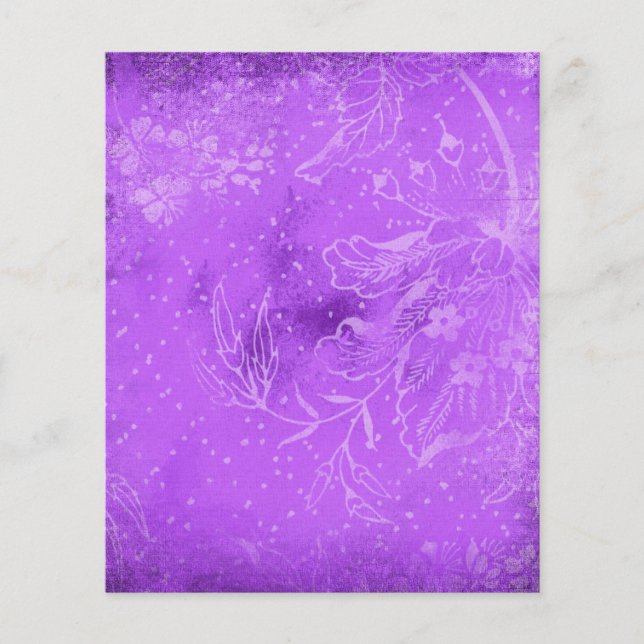 Dark Lila Shabby Floral Scrapbook Paper (Vorderseite)