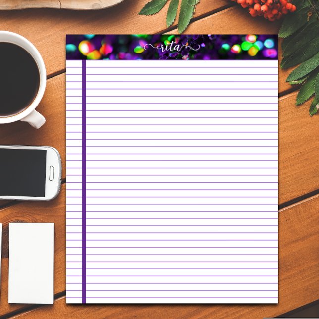 Dark Lila Sparkling Notepad Notizblock (Von Creator hochgeladen)