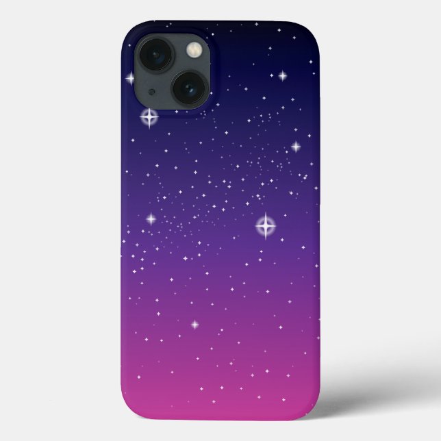 Dark Lila Starry Night Sky Case-Mate iPhone Hülle (Rückseite)