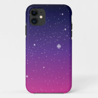 Dark Lila Starry Night Sky