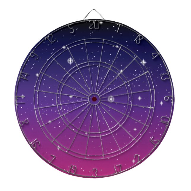 Dark Lila Starry Night Sky Dartscheibe (vorne)