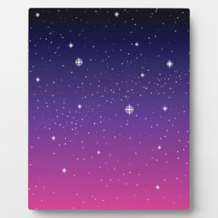 Dark Lila Starry Night Sky Fotoplatte