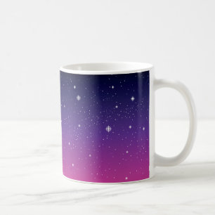 Dark Lila Starry Night Sky Kaffeetasse