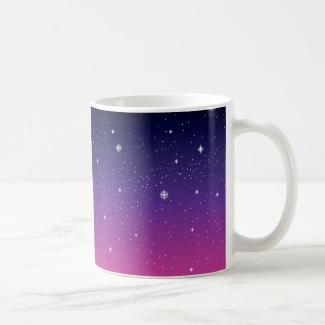 Dark Lila Starry Night Sky Kaffeetasse (Rechts)