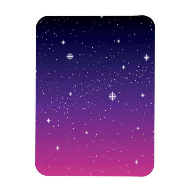 Dark Lila Starry Night Sky Magnet (Vertikal)