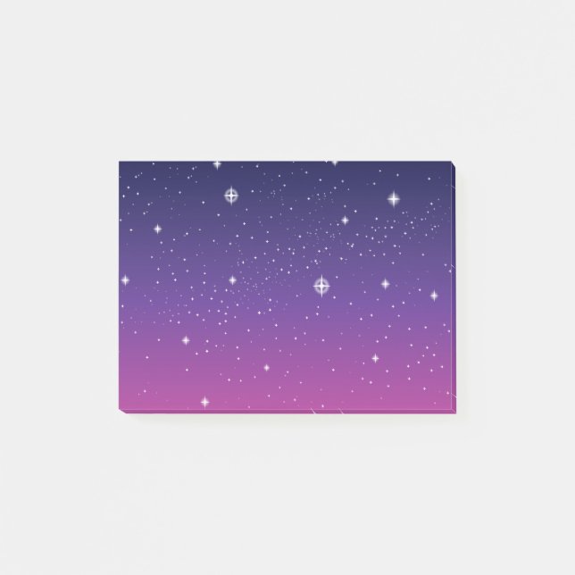Dark Lila Starry Night Sky Post-it Klebezettel (Vorderseite)