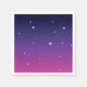 Dark Lila Starry Night Sky Serviette