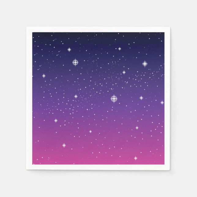 Dark Lila Starry Night Sky Serviette (Vorderseite)