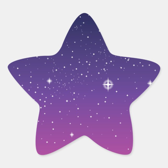 Dark Lila Starry Night Sky Stern-Aufkleber (Vorderseite)