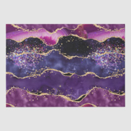 Dark Lila und Gold Glitzer Sequins Agate Seidenpapier