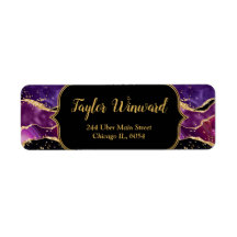 Dark Lila und Gold Sequins Agate