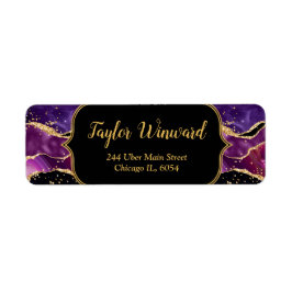 Dark Lila und Gold Sequins Agate