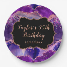 Dark Lila und Pink Sequins Agate Birthday