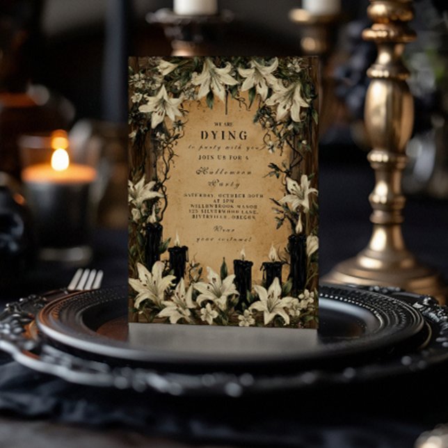 Dark Lilies und Coffins Halloween Night Einladung (Von Creator hochgeladen)