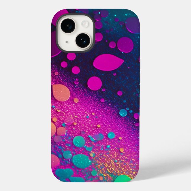 Dark Magenta Aqua Glitzer iPhone Mate Tough Case (Rückseite)