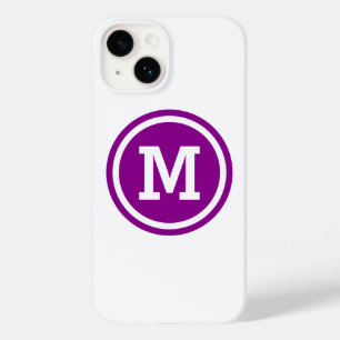 Dark Magenta und White Circle Monogram Case-Mate iPhone Hülle