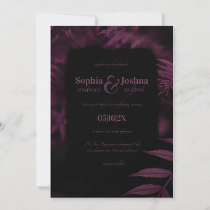 Dark Magenta Verlasst gotische Hochzeitshandlung Einladung
