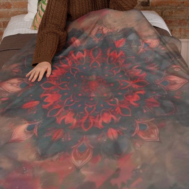 Dark Mandala - Boho Gothic-Geschenk Fleecedecke (Von Creator hochgeladen)