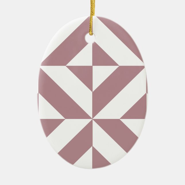 Dark Mauve Geometric Deko Cube Pattern Keramikornament (Vorne)