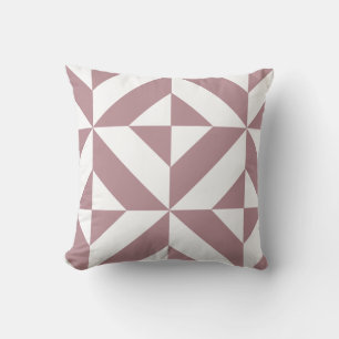 Dark Mauve Geometric Deko Cube Pattern Kissen