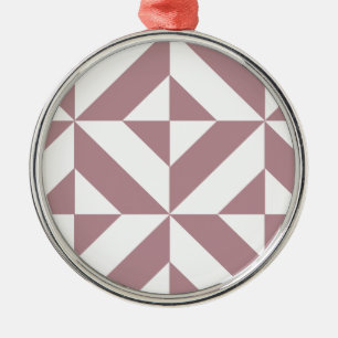 Dark Mauve Geometric Deko Cube Pattern Ornament Aus Metall