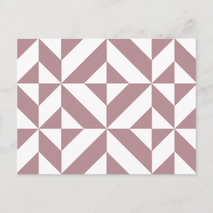 Dark Mauve Geometric Deko Cube Pattern Postkarte