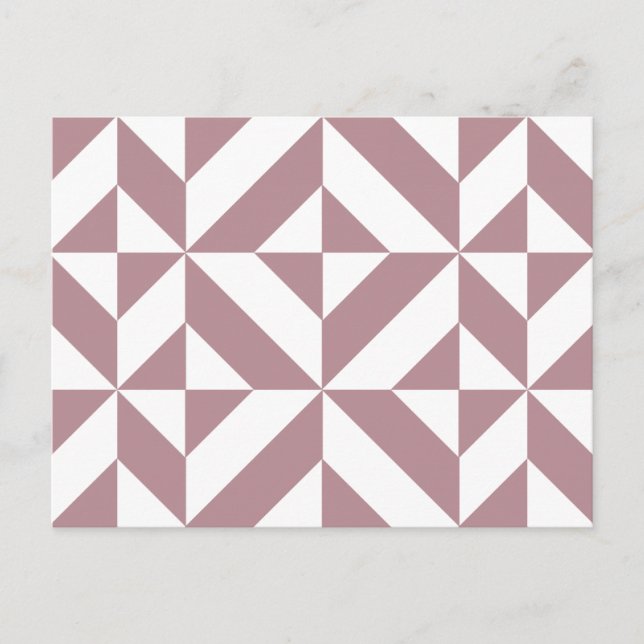 Dark Mauve Geometric Deko Cube Pattern Postkarte (Vorderseite)