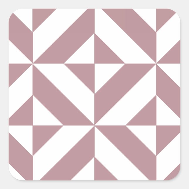 Dark Mauve Geometric Deko Cube Pattern Quadratischer Aufkleber (Vorderseite)