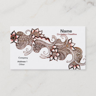 Dark Mehndi Business Card Visitenkarte