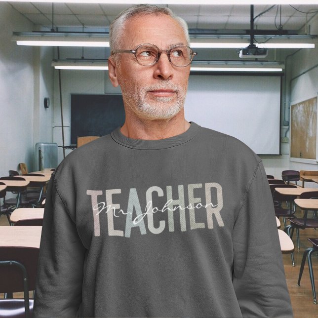 Dark Men's Retro Teacher Appreciation Individuelle Sweatshirt (Von Creator hochgeladen)