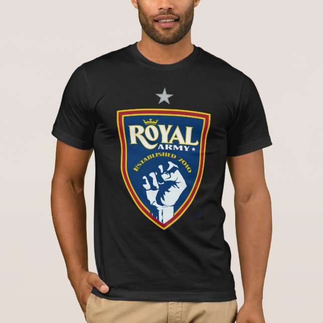 Dark Mens T - Shirt für das Royal Army Logo (Vorderseite)