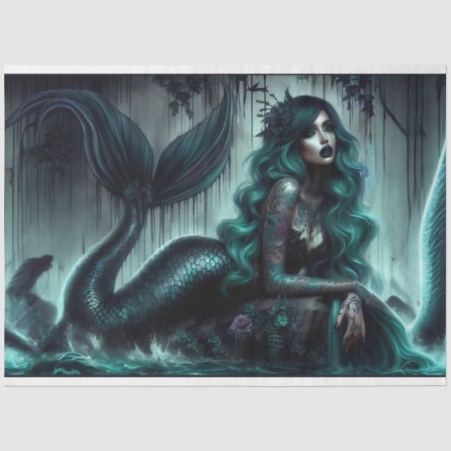 Dark Mermaid Tissue Paper Seidenpapier (Vorderseite)