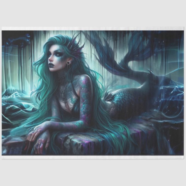 Dark Mermaid Tissue Paper Seidenpapier (Vorderseite)