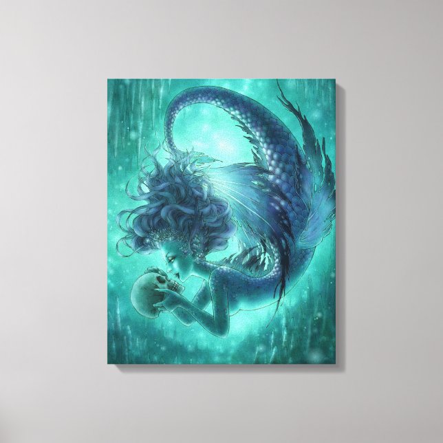 Dark Mermaid Wrapped Canvas Print - Secret Kisses Leinwanddruck (Vorderseite)