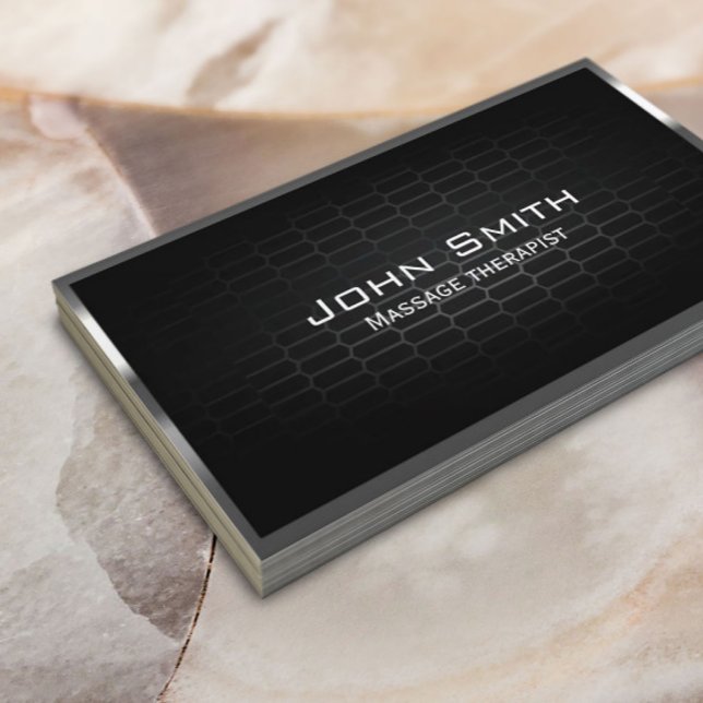 Dark Metal Cells Massage Therapist Business Card Visitenkarte (Von Creator hochgeladen)