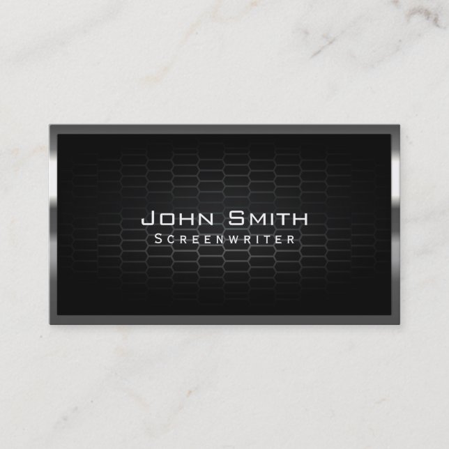 Dark Metal Cells Screenwriter Business Card Visitenkarte (Vorderseite)