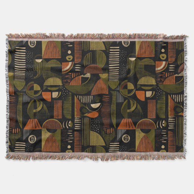 Dark Mid Century Geometric Pattern (1) Decke (Vorderseite)