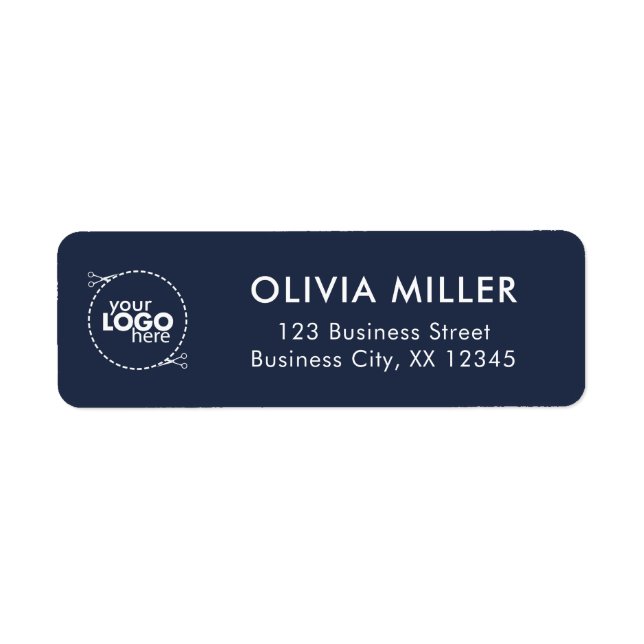 Dark Midnight Blue - Business Return Address Label (Vorne)