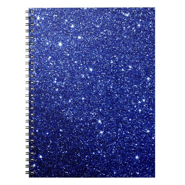 Dark Midnight Blue Glitzer Notizblock (Vorderseite)